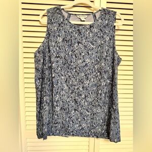 Althea Blue Patterned Women's Top athleisure plus 1x